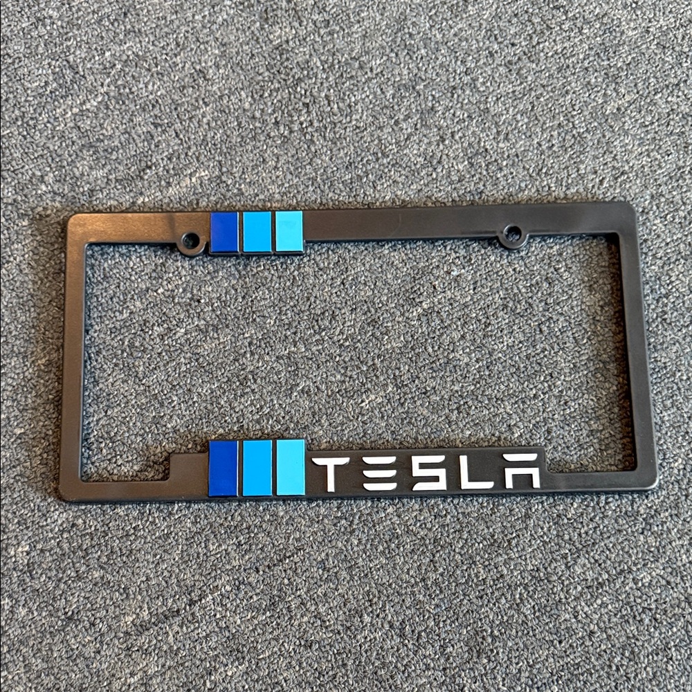 Tesla Black Plastic Frame with Blue Accents